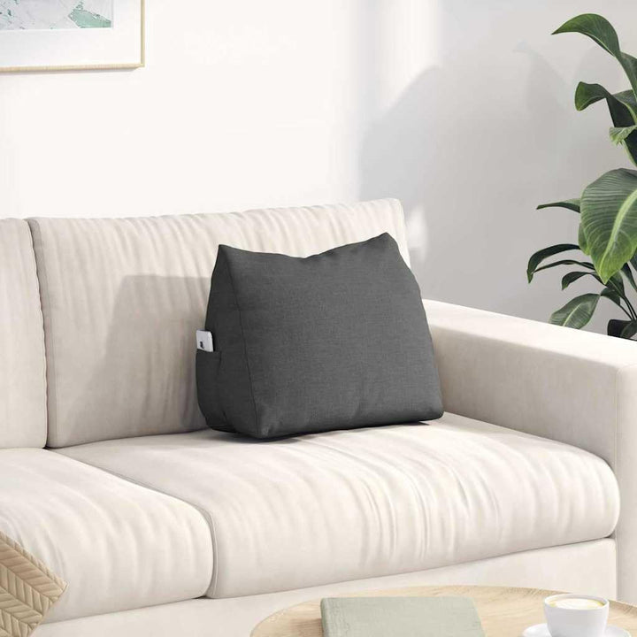 vidaXL Rückenkissen Dunkelgrau 45 x 20 x 35 cm Stoff, Kissen für Wohnzimmer, moderner Bezug, abnehmb