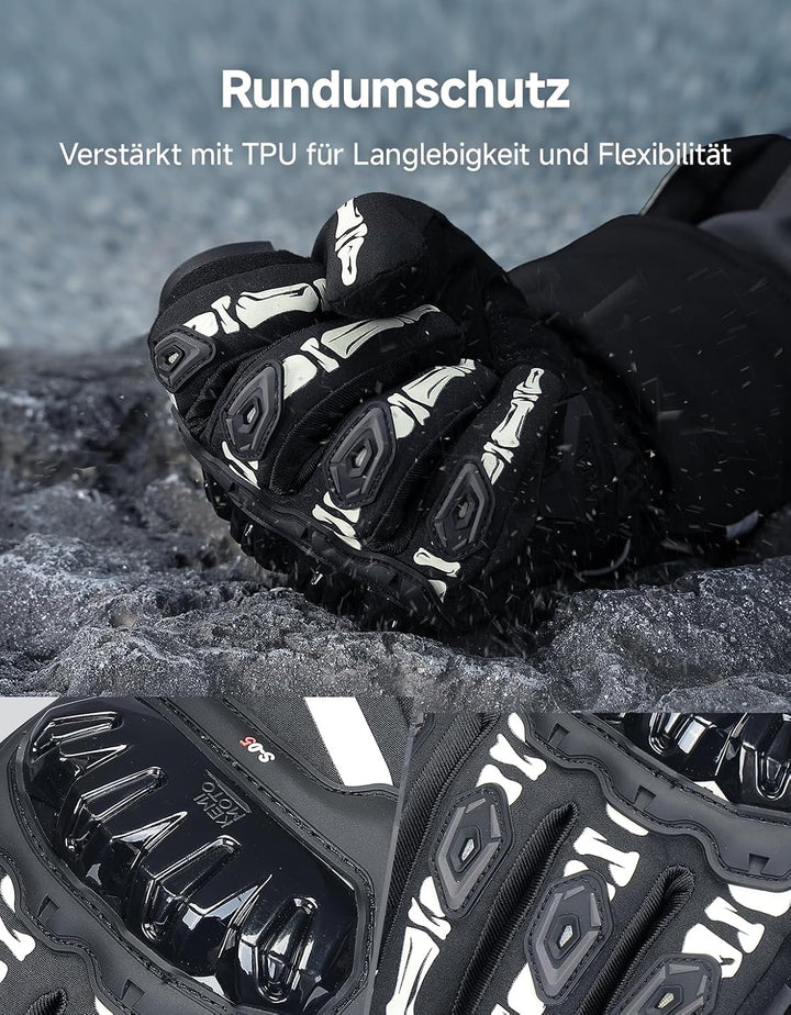 KEMIMOTO Winter Motorradhandschuhe, geprüfte Motorradhandschuhe,Motorrad Handschuhe Winter, Touchscr
