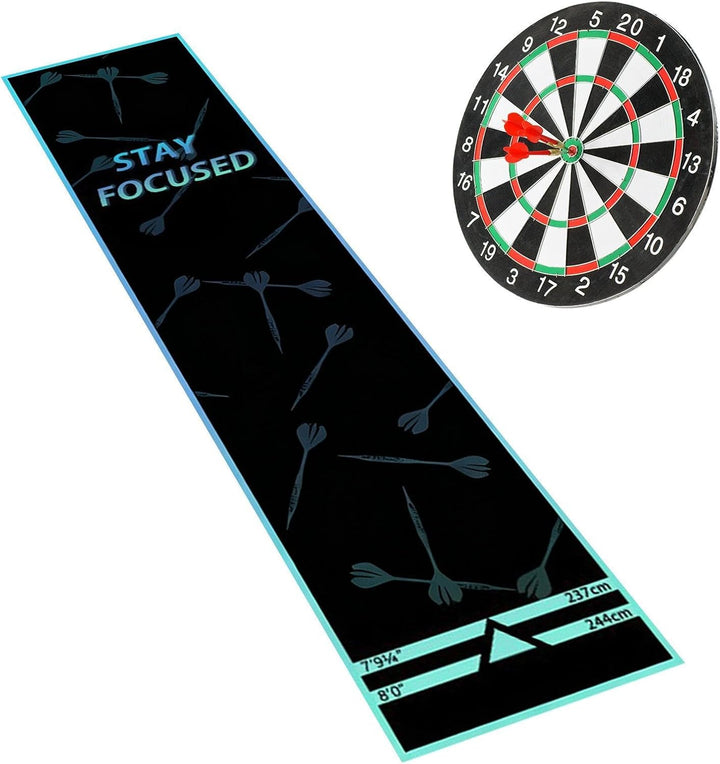 Dartmatte mit Wurflinie, 34 x 300 cm, Dartscheiben-Bodenschutz, Teppich, Kristallsamt, rutschfester
