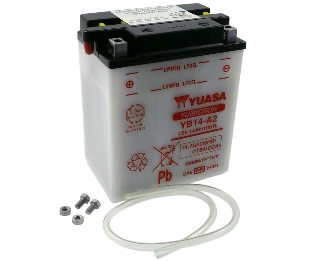 YUASA BATTERIE YB14-A2 offen ohne Saeure