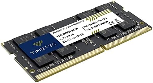 Timetec 16GB DDR4 2400MHz PC4-19200 Non-ECC Unbuffered 1.2V CL17 2Rx8 Dual Rank 260 Pin SODIMM Lapto