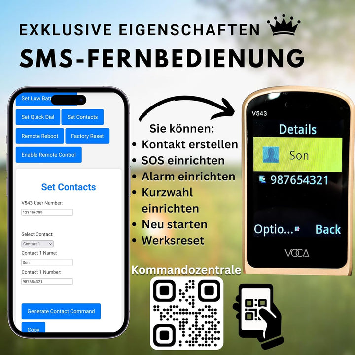 VOCA Grosstasten-Klapphandy für Senioren | Dual-Screen | 4G LTE | Lauter Klang | SOS-Taste | Hörgerä