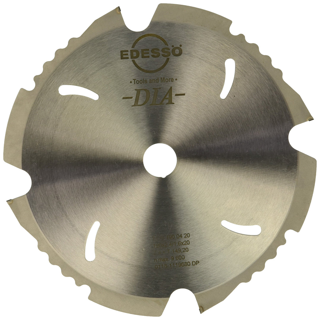 Edessö 5111900420 DP-Kreissägeblatt SDB 190x2,4/1,6x20 Z=4 F neg, Silber