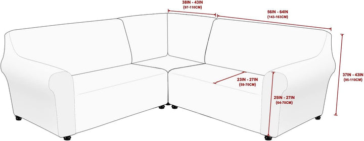 MINGPINHUIUS Sofabezug L Form Stretch Sofabezug aus Samt für 5 Sitzer Ecksofa, Anti Rutsch Sofa Über