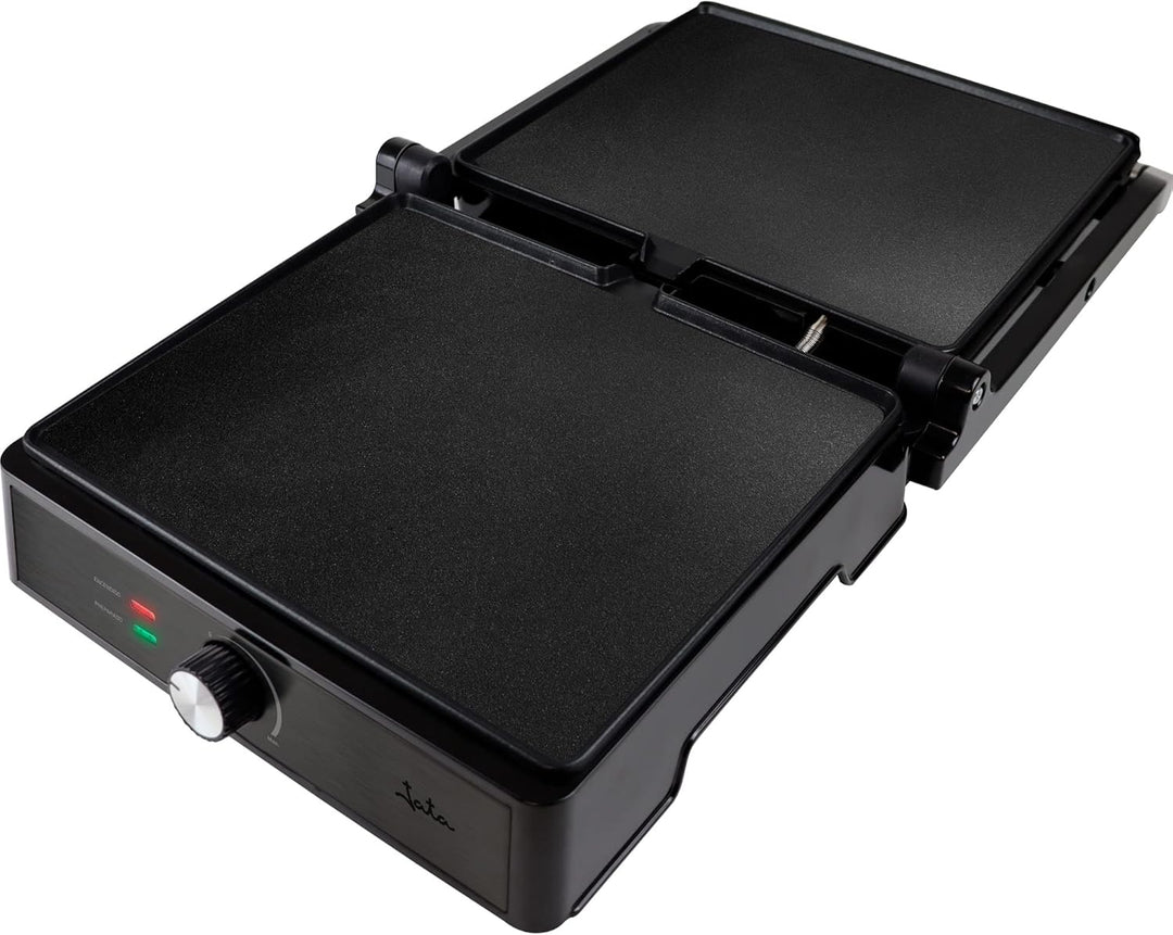 Jata JEGR1913 Elektrischer Doppel-Grill-Grill mit 2 Grillplatten, 29 x 24 cm, Öffnung 180°, kippbare
