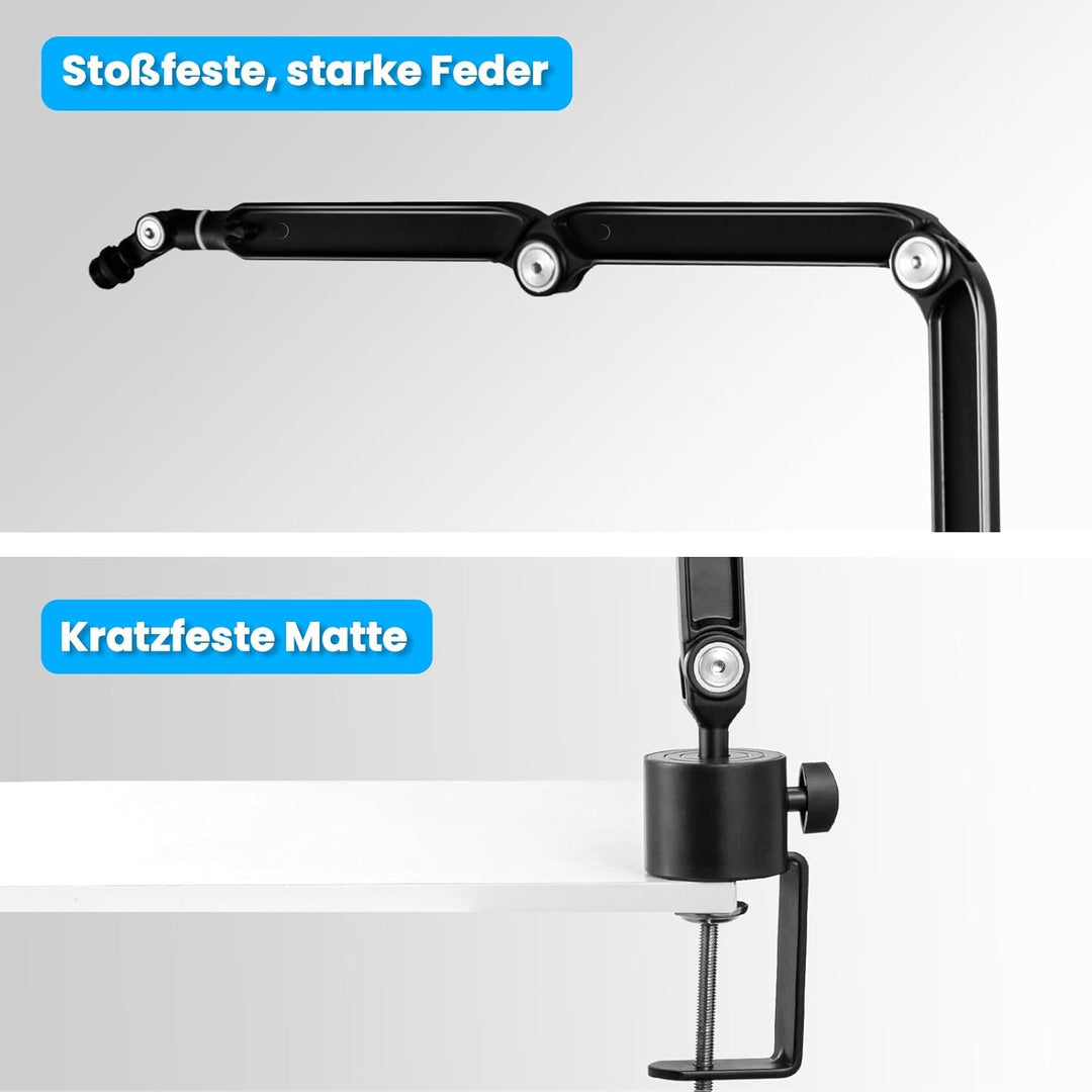 Trintion Mikrofon Arm 73-175cm Mikrofonständer Einstellbare Mikrofonstativ Mikrofon Ständer mit 2 Mi