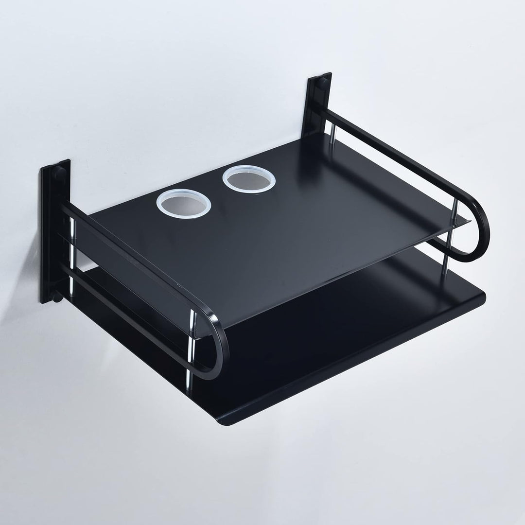 HNVNER Projektor Wand Regal, Router Ablage, Kabelboxen Halterung Multimedia Wandständer für AV-Recei