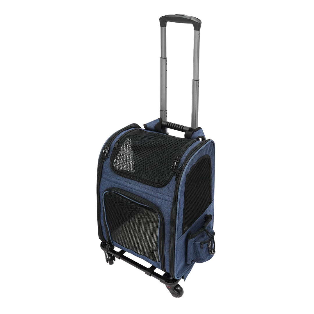 Transportbox Katze mit RäDern 360° Drehbar,Haustier Trolley Rucksack HaustierträGer Rucksack und Tro