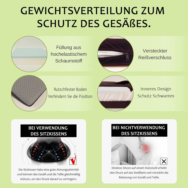 RUIXUAN Sitzerhöhung Sitzkissen Stuhlkissen Aufstehhilfe Sofa Bodenkissen Sitzpolster für Sessel &amp; L