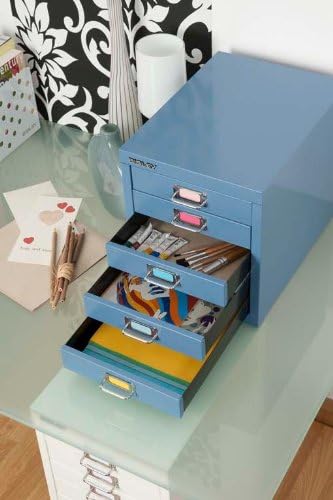BISLEY MultiDrawer, 29er Serie, DIN A4, 6 Schubladen, Metall, 605 Blau, 38 x 27.9 x 59 cm, 605 Blau