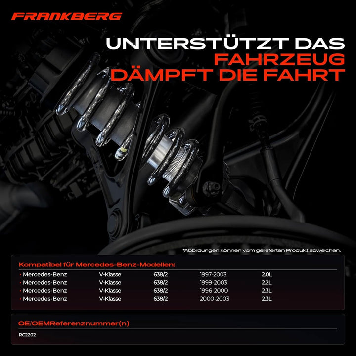 2x Federn Fahrwerksfeder Vorderachse Kompatibel mit V-Klasse 638/2 V200 V220 V230 Bus 2.0L 2.2L 2.3L