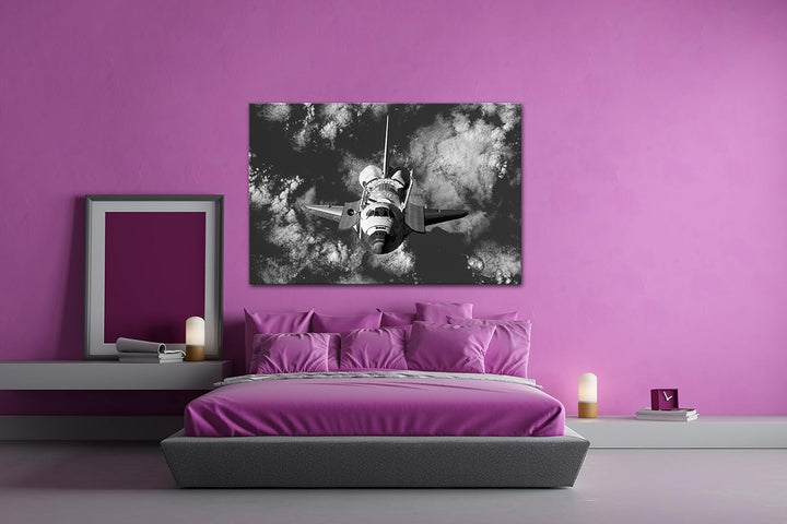 deyoli Spaceshuttel in der Atmosphäre Effekt: Schwarz/Weiss Format: 100x70 als Leinwandbild, Motiv f