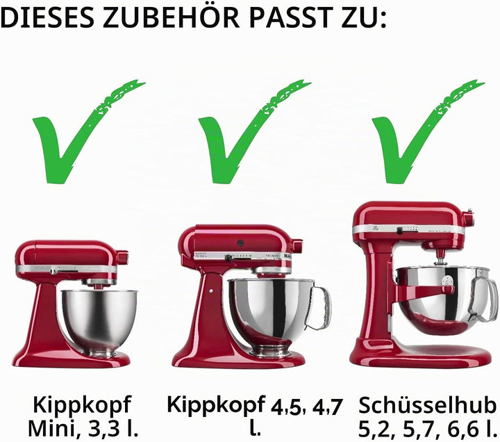 KitchenAid KSMPEXTA Nudelpresse-Aufsatz, Edelstahl, Weiss/opulenter Garten, Nudelpresse-Aufsatz