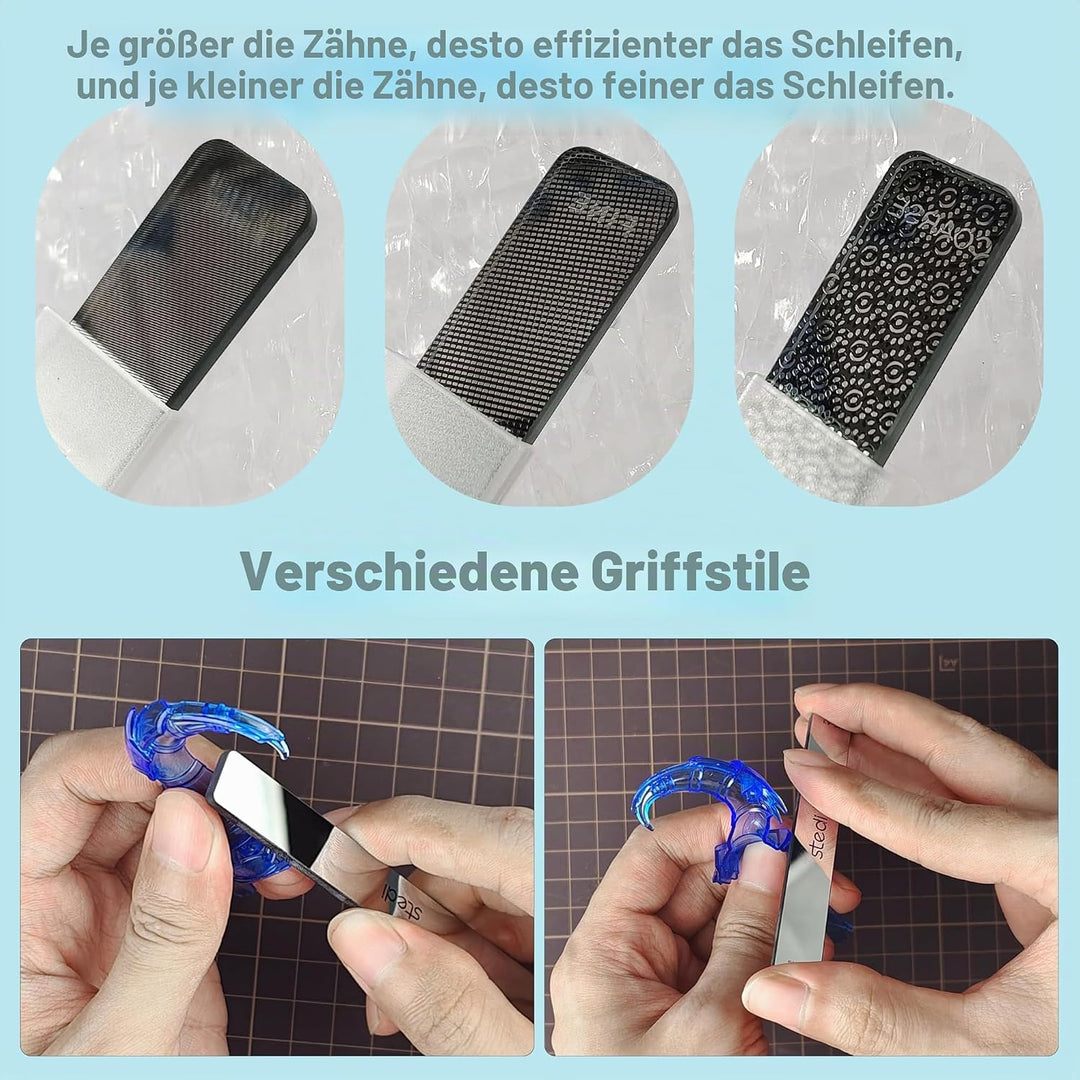 stedi Hobby Model Polierwerkzeuge 3 PCS, Ultimative Präzisions-Glaspolierfeilen, #320-400 Grit, #400