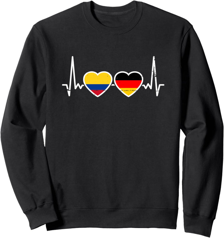 Kolumbien Deutschland Herzschlag Flagge Deutsch Kolumbianer Sweatshirt