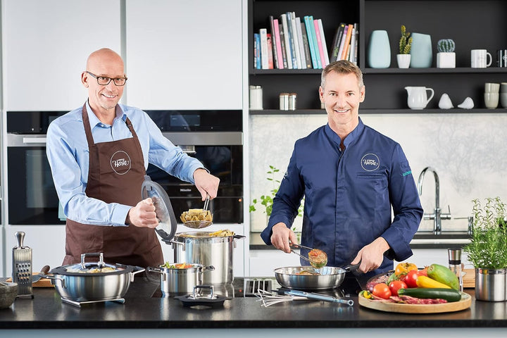 RÖSLE Gemüseseiher, mit 2 Haltegriffen, Edelstahl 18/10, Spülmaschinenfest, Durchmesser 40 cm, Silbe