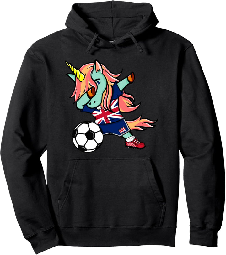 Dabbing Einhorn Vereinigtes Königreich Fussball - UK Flagge Pullover Hoodie