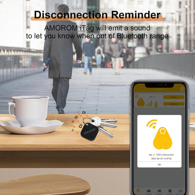 AMOROM Bluetooth Schlüsselfinder Air Tracker Tag, iOS & Android APP, Telefonfinder, In der Nähe Find