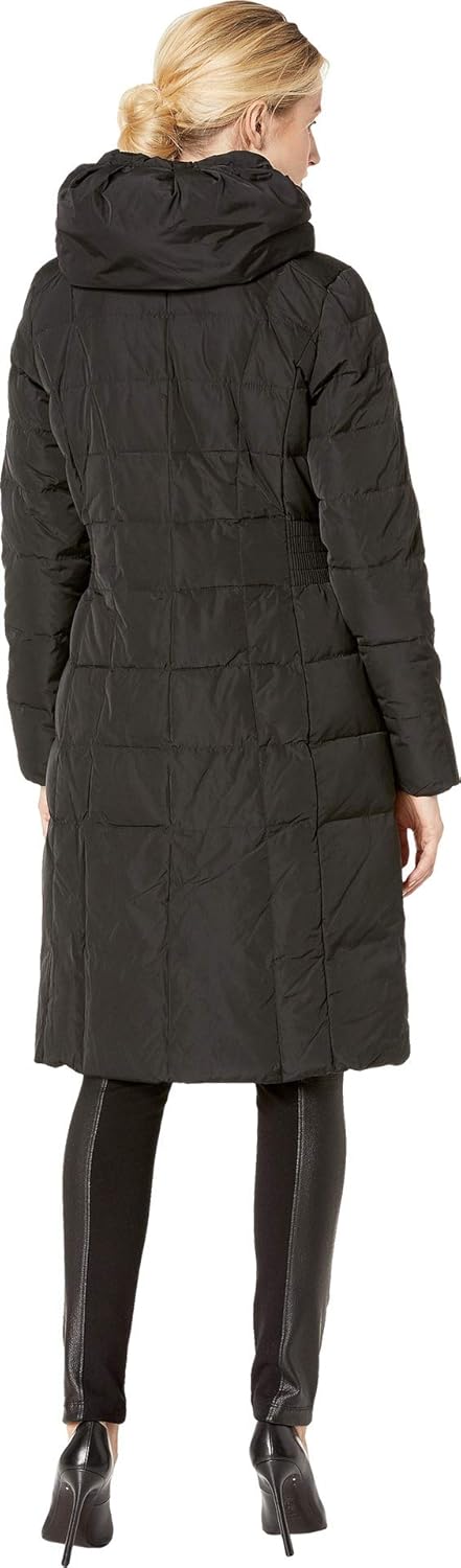 Cole Haan Damen TAFT Daunenmantel mit Latz Daunenalternative Oberbekleidung XL Tiefschwarz, XL Tiefs