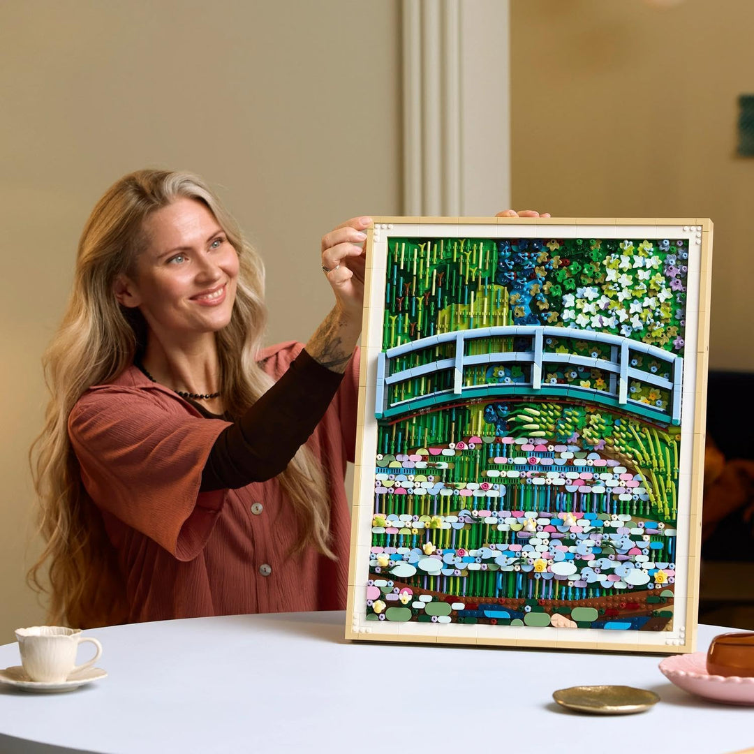 LEGO Art Claude Monet - Die Brücke über den Seerosenteich - Hängendes 3D Wandkunstwerk für die Wohnu