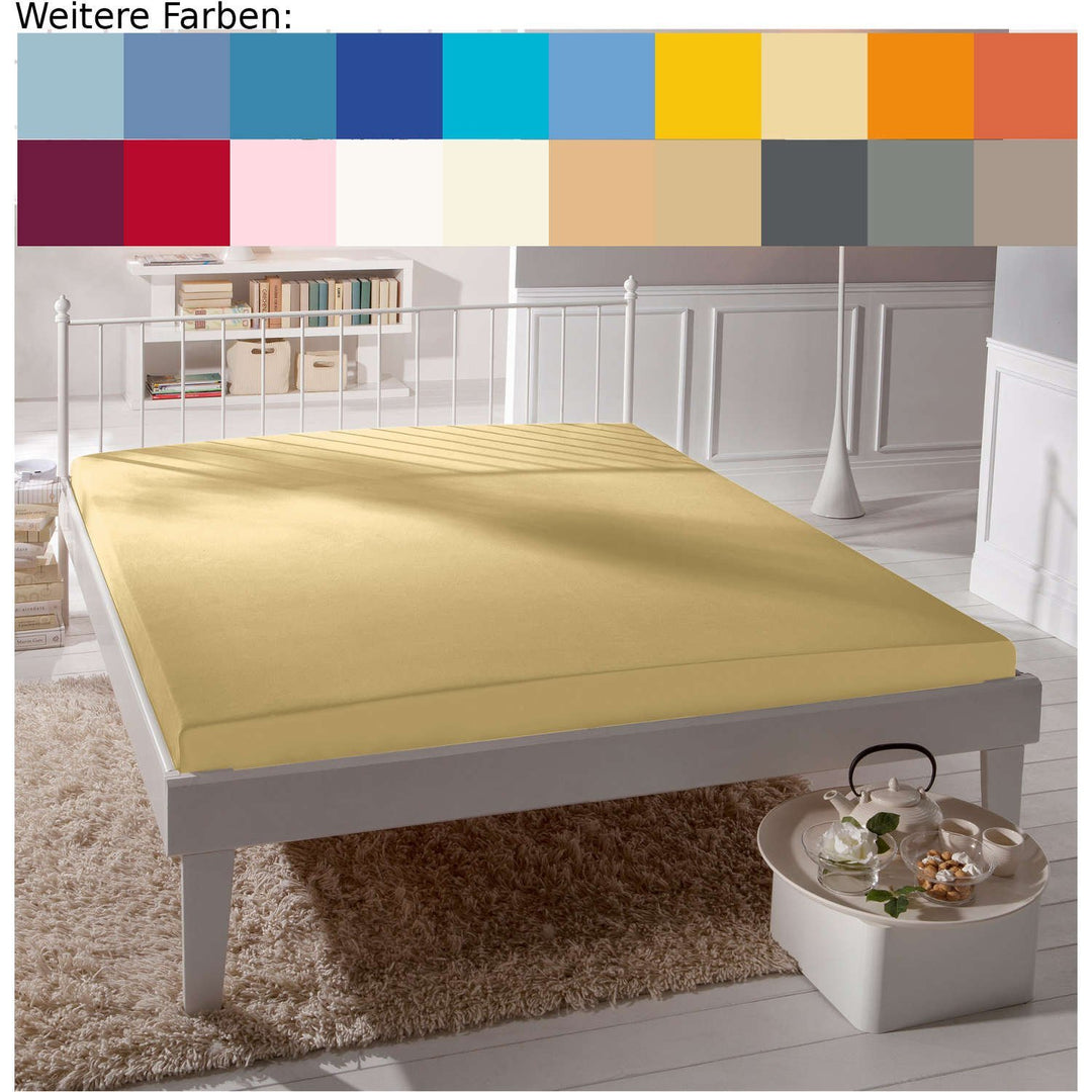 fleuresse Comfort Spannbettlaken, Jersey, vanille, 150 x 200 150 x 200 Vanille, 150 x 200 Vanille