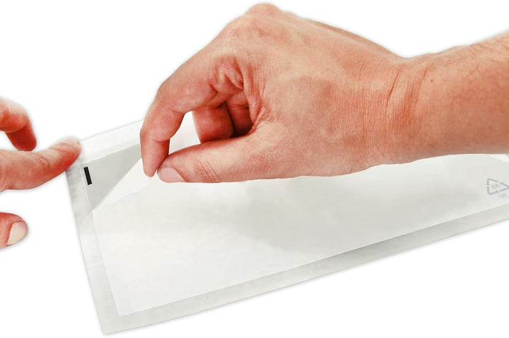 versando 6000 Lieferscheintaschen DIN lang selbstklebend Dokumententaschen Begleitpapiertaschen tran