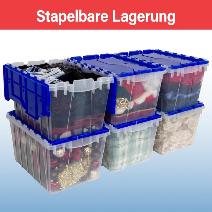 Storage Box, 12-Gallon, 15""x21-1/2""x12-1/2"", Clear/Blue, Sold as 1 Each 12-Gallon each, 12-Gallon