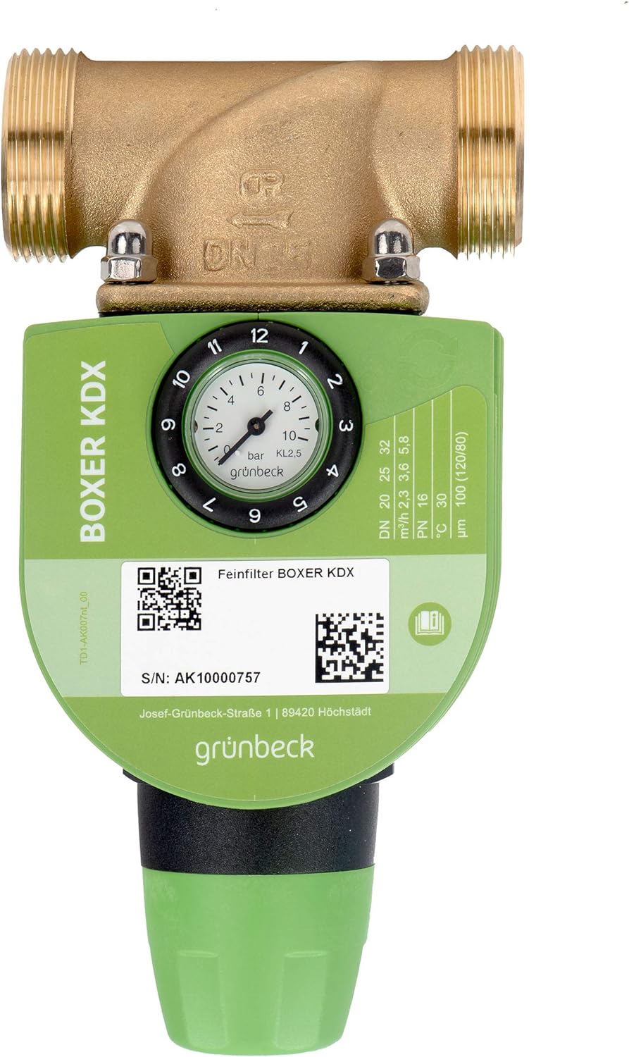 Grünbeck 101815 Feinfilter BOXER (Wasserfilter) KDX - DN 20 (3/4") - zur Filtration von Trinkwasser,