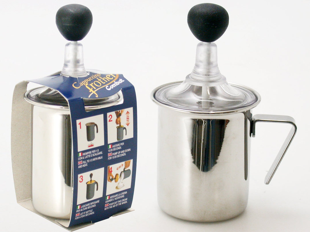 Nova: Cappuccino Frother "Combat" Inox 18/10 1/2-Cup [ Italian Import ], 9,5 x 7 x 15 cm
