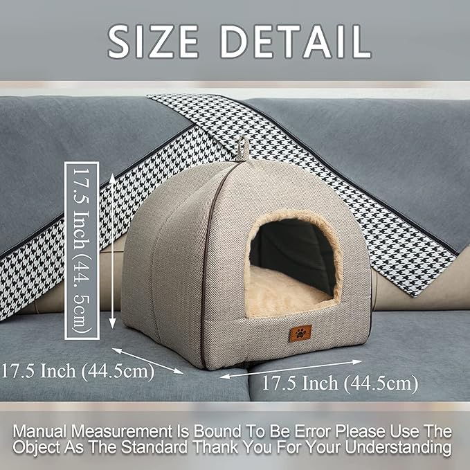 WINDRACINGKatzenbett für Indoor-Katzen, Katzenhöhle, Katzenzelt mit abnehmbarem, waschbarem Kissen,