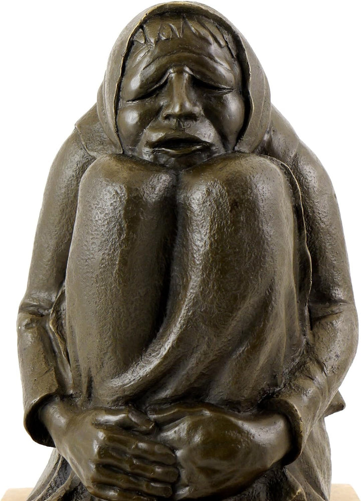 Moderne Bronzefigur - Frierende Alte (1937) - signiert - Ernst Barlach Skulpturen kaufen - Moderne K