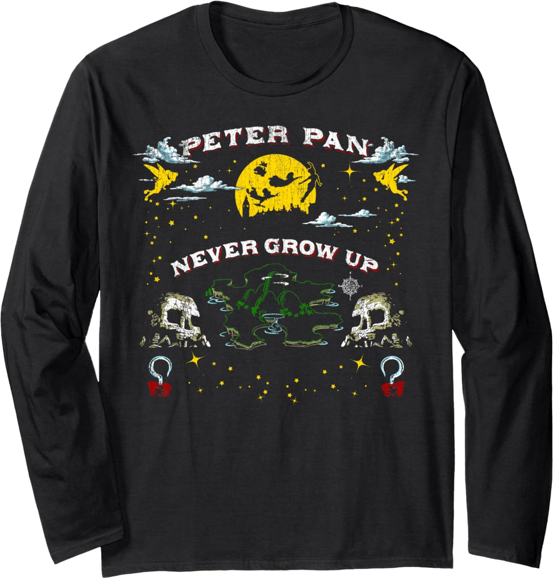 Disney Peter Pan Never Grow Up Never Land Langarmshirt