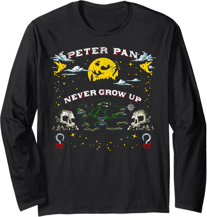 Disney Peter Pan Never Grow Up Never Land Langarmshirt