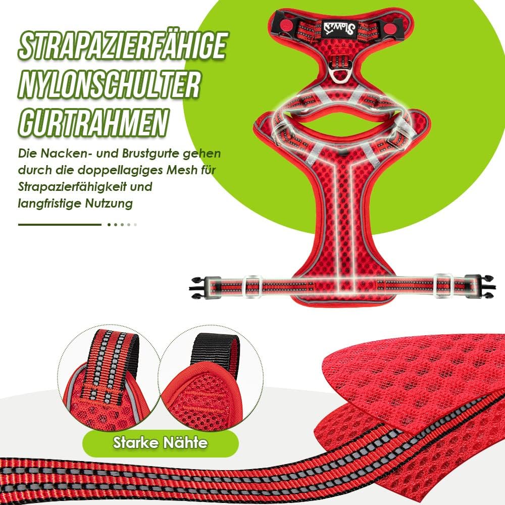 Eyein No-Pull Hundegeschirr, Air-Mesh Atmungsaktiv Brustgeschirr für kleine, mittelgrosse und grosse