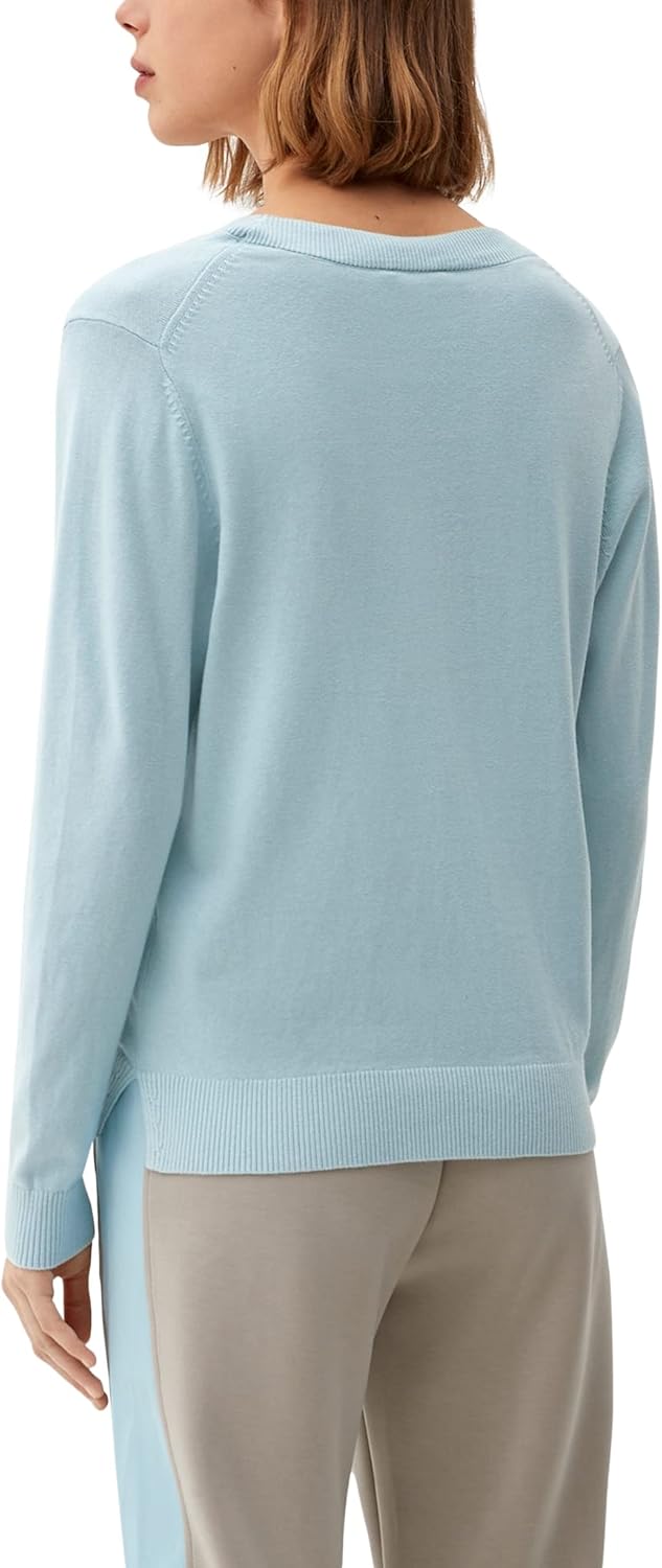 s.Oliver Damen V-Neck Pullover Langarm 34 Blau, 34 Blau