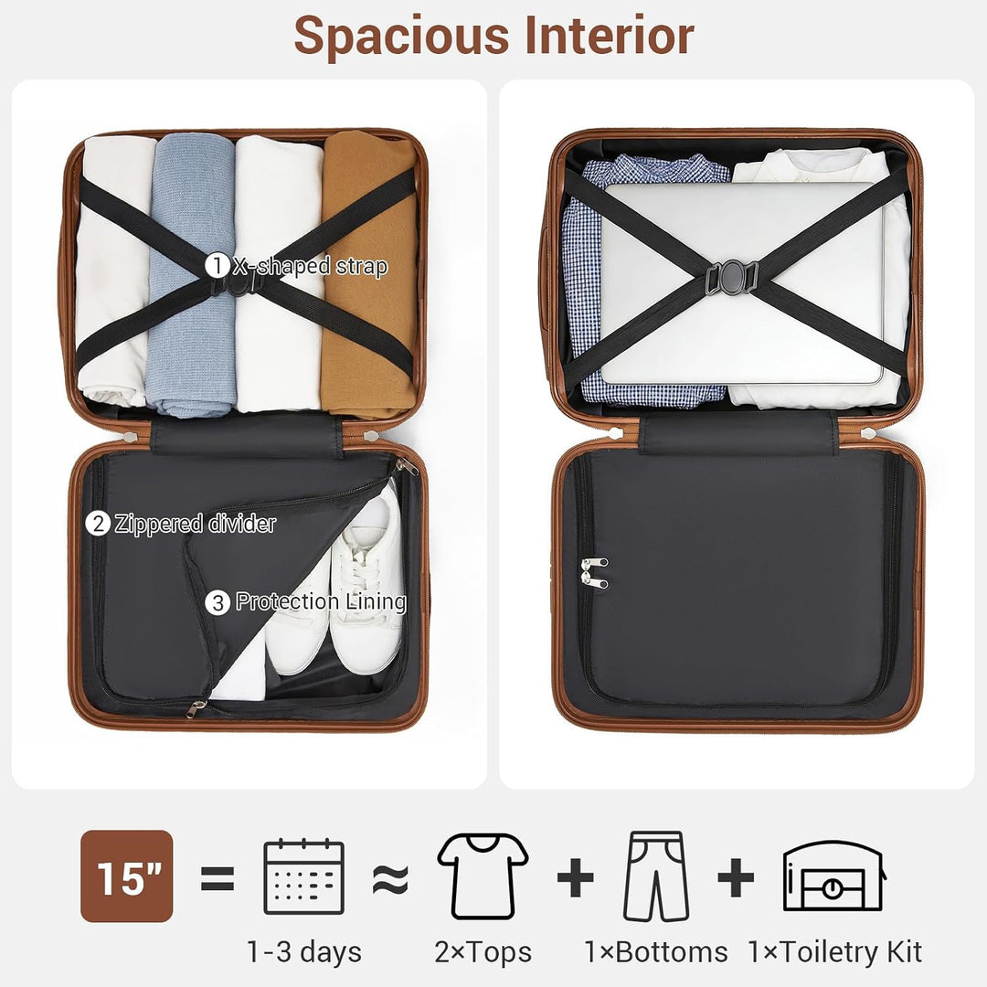 KONO Koffer Trolley Reisekoffer aus ABS+PC – Leichter Hartschalenkoffer mit 4 Zwillingsrollen und TS