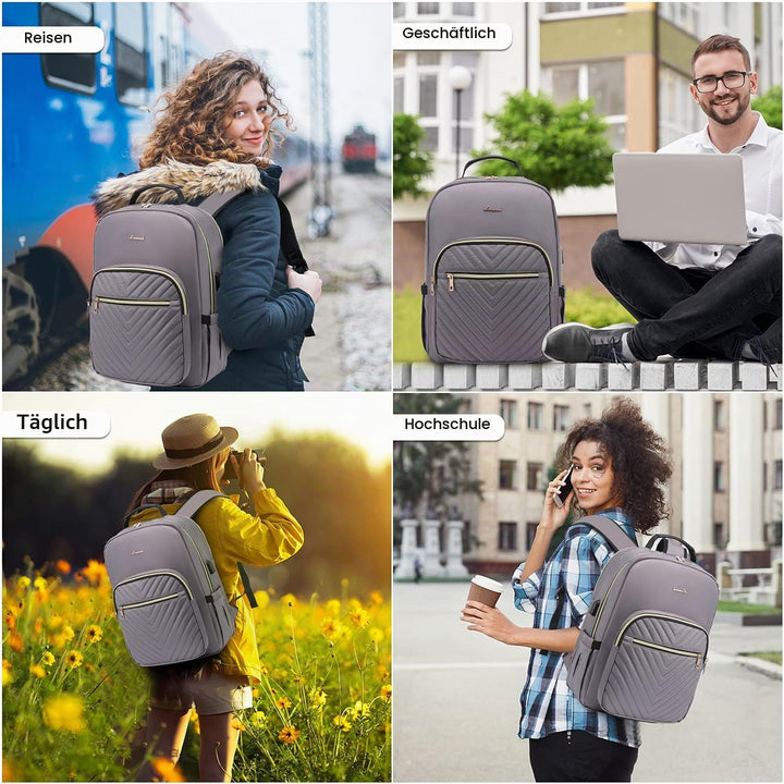 LOVEVOOK Laptop Rucksack Damen, 14 15,6 17,3 Zoll Laptoptasche Rucksack Damen Klein Wasserdicht Schu