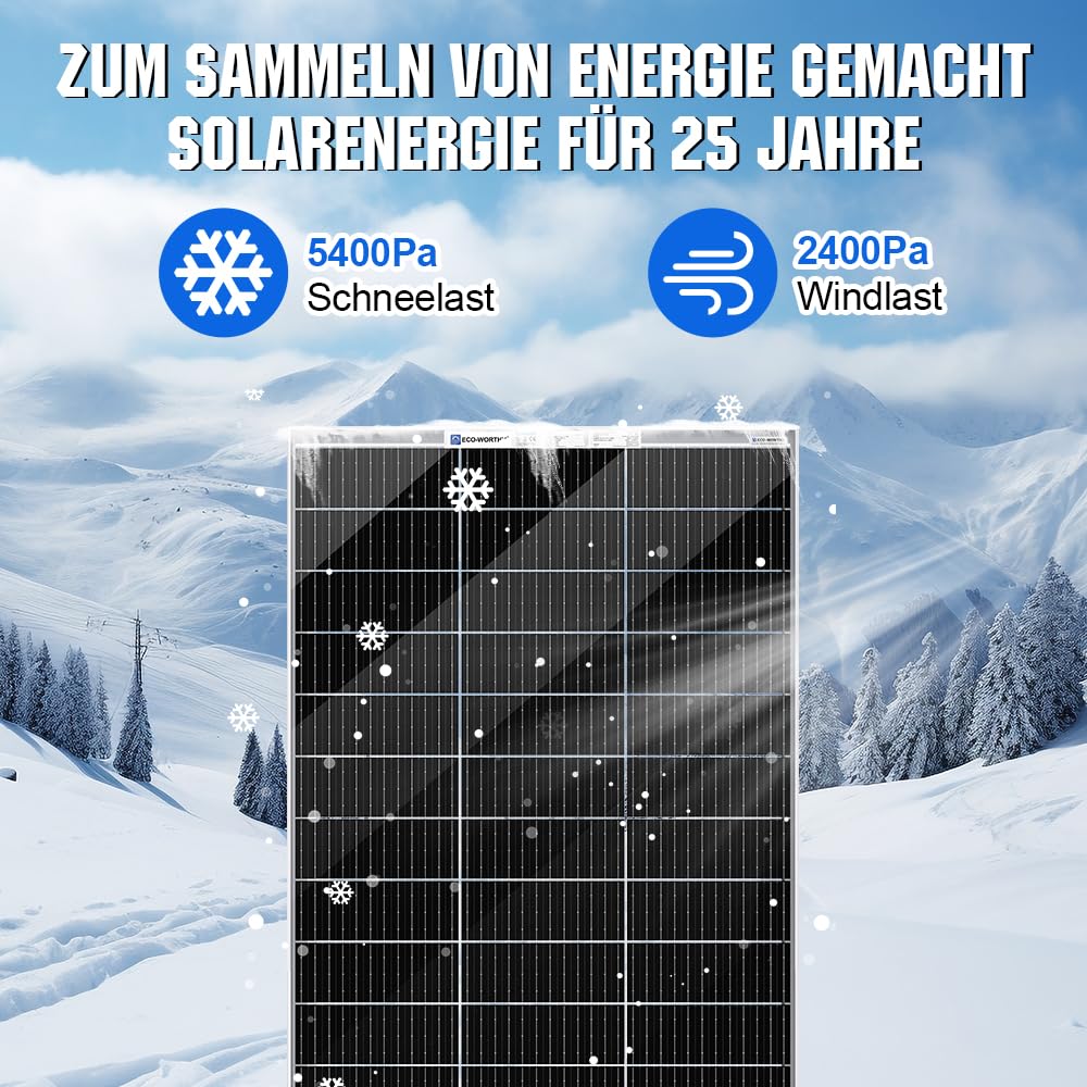 ECO-WORTHY Bifaziales Solarpanel120W 18V, Monokristallin Solarmodul für 12V Batterien, Photovoltaik,