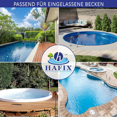 HAFIX Poolleiter für den Pool aus 3 Stufen, Schwimmbadleiter aus Edelstahl in Silber, Sicherheitslei