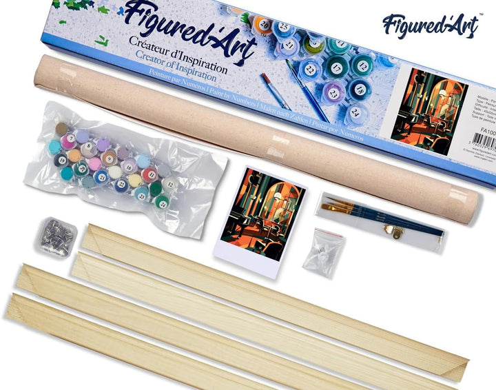 Figured'Art Malen Nach Zahlen Erwachsene Mit Rahmen Art-Deco-Club - Paint by Numbers Basteln DIY Bas