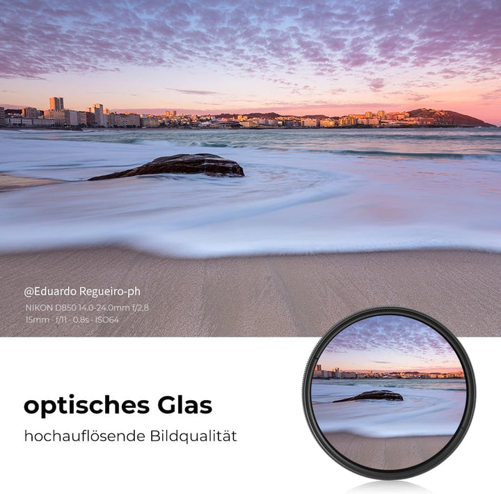 K&F Concept B-Serie 52mm ND Filter Variabler ND2-ND400 (1-9 Stop) Slim Neutral Graufilter, 52mm