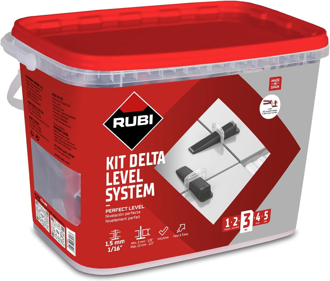 RUBI | Fliesennivelliersystem | 100 Nivellierkeile + 100 Kabelbinder 1,5 mm für Keramik zwischen 3 u