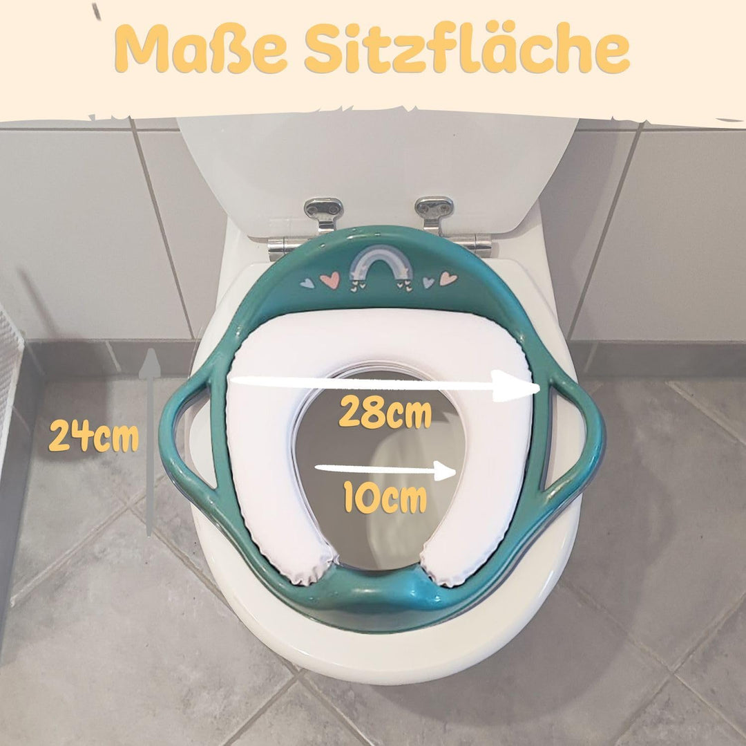 Kinder Toilettensitz mit Sitzpolsterung und Griffen! Toilettenaufsatz für Kinder ab 2 Jahre mit Anti