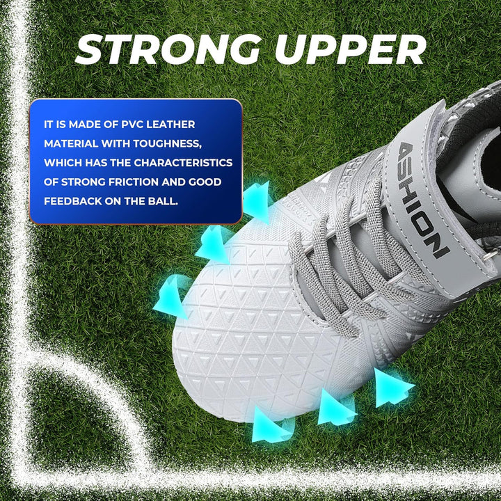 Littleplum Fussballschuh Kinder Footballschuhe Outdoor Athletic Soccer Schuhe 31 EU B Silber Schwarz