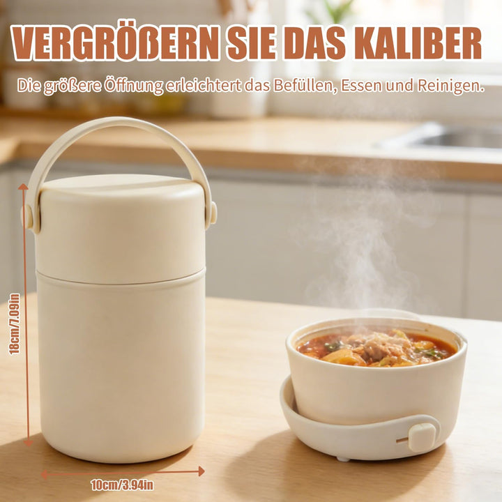 Aohcae Thermobehälter für Essen 850ml, Edelstahl, Auslaufsicher Warmhaltebehälter Essen mit Löffel &