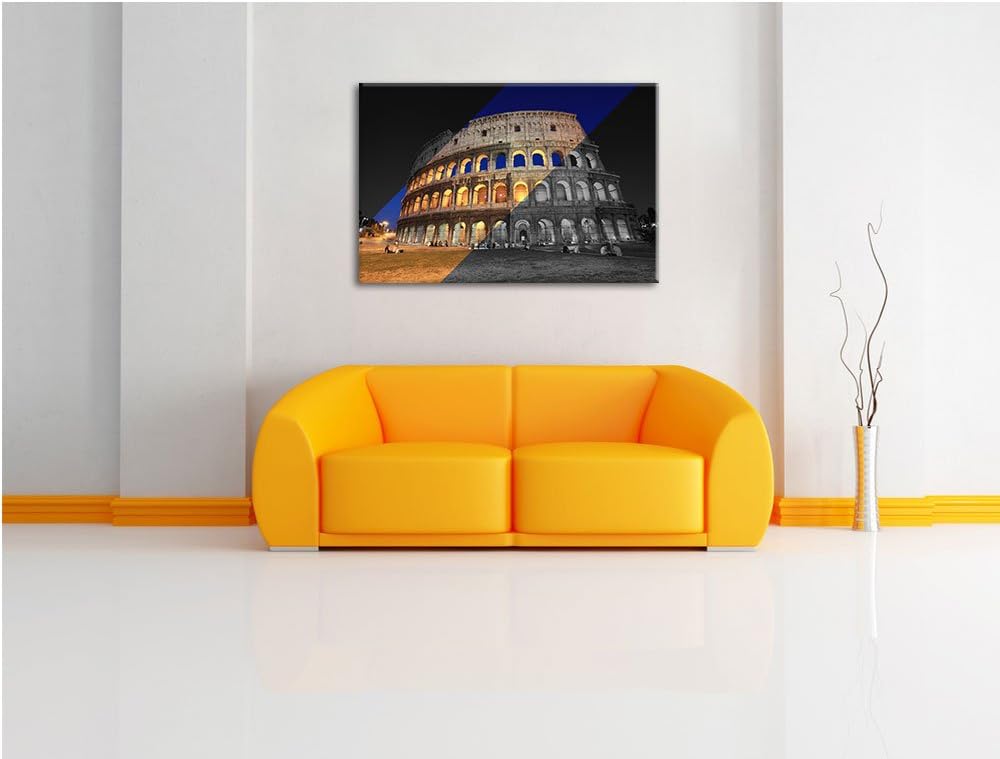 Colosseum in Rom Italien schwarz/weiss Format: 100x70 auf Leinwand, XXL riesige Bilder fertig gerahm