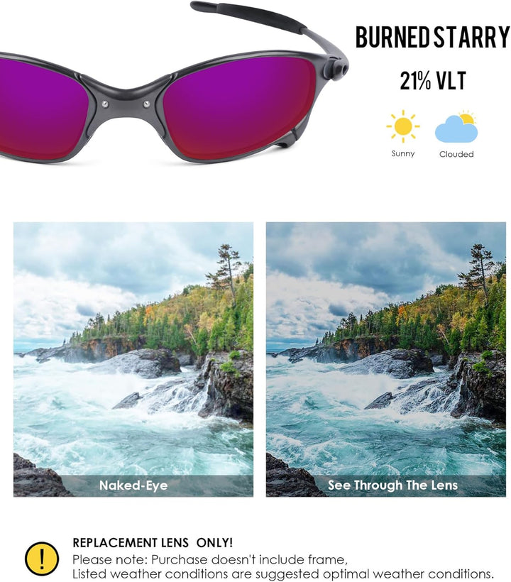 BlazerBuck Anti-salz Polarisierte Ersatzgläser für Oakley Juliet Gebrannter Sternenhimmel Polarisier