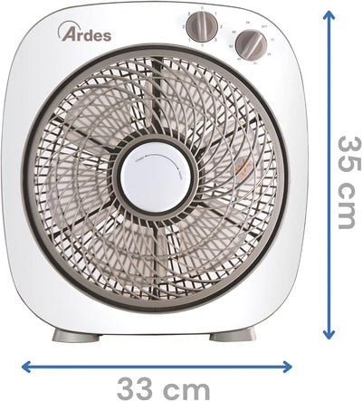 ARDES - Tragbarer Tisch- oder Bodenventilator mit 6 Flügeln und 3 Intensitätsstufen und 360-Grad-Dre