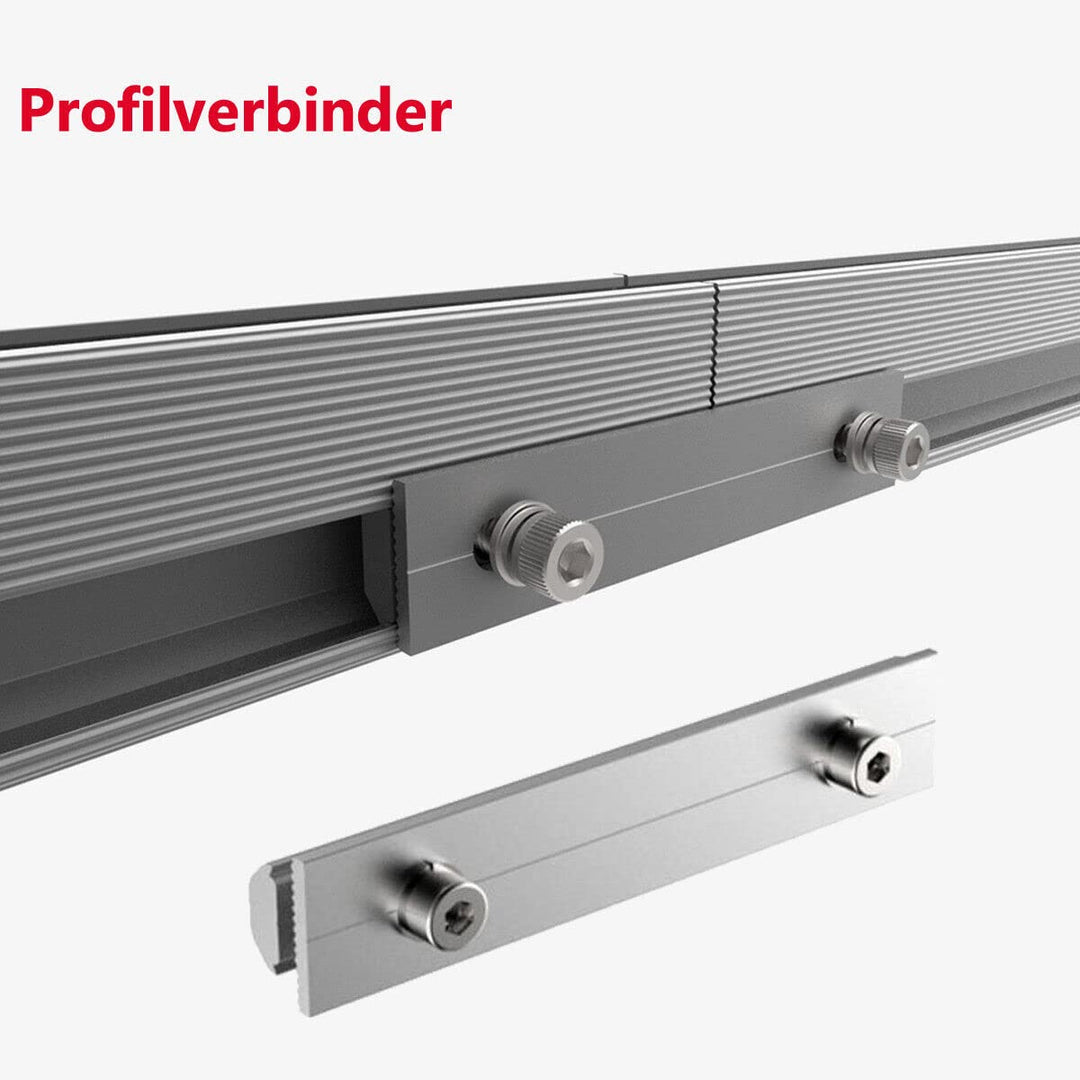 Solarpanel Ziegeldach Montage Set für 2 PV Schiene 1500MM mit Dachhaken, PV-Profil Aluprofil Befesti