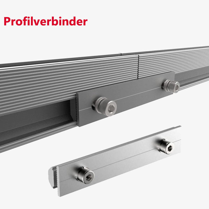 Solarpanel Ziegeldach Montage Set für 2 PV Schiene 1500MM mit Dachhaken, PV-Profil Aluprofil Befesti